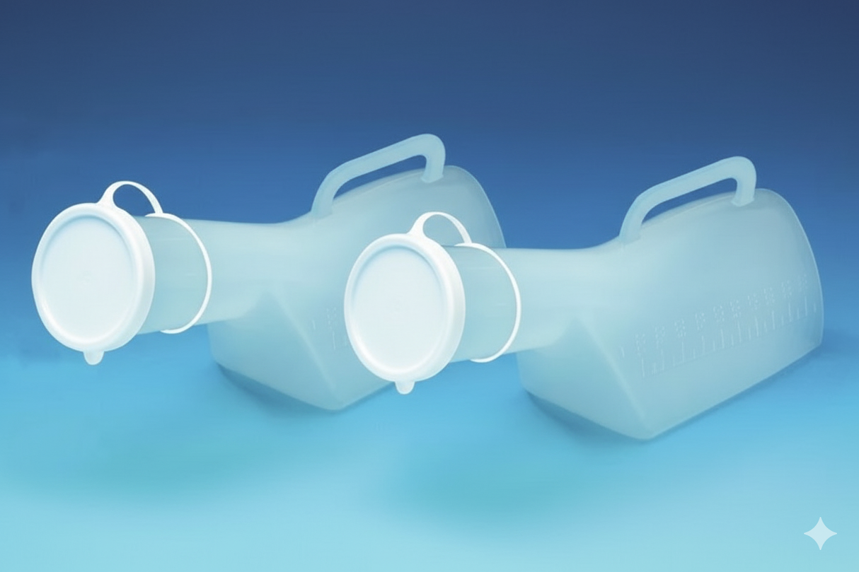 Male Urinal Bottle With Handle and Lid