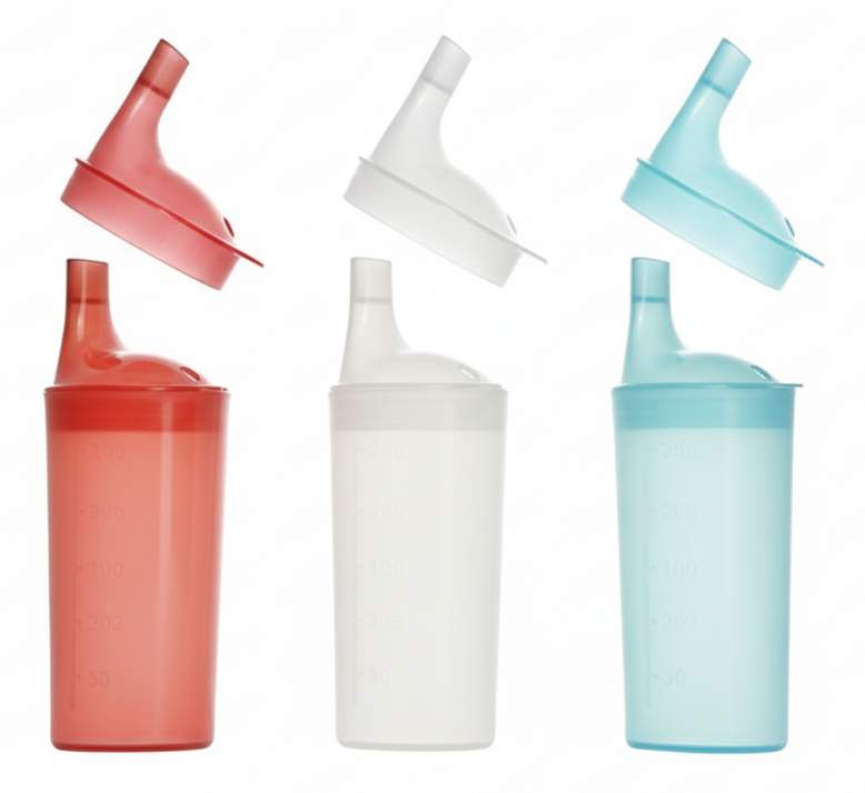 Plastic Feeding Cup With 2 Lids