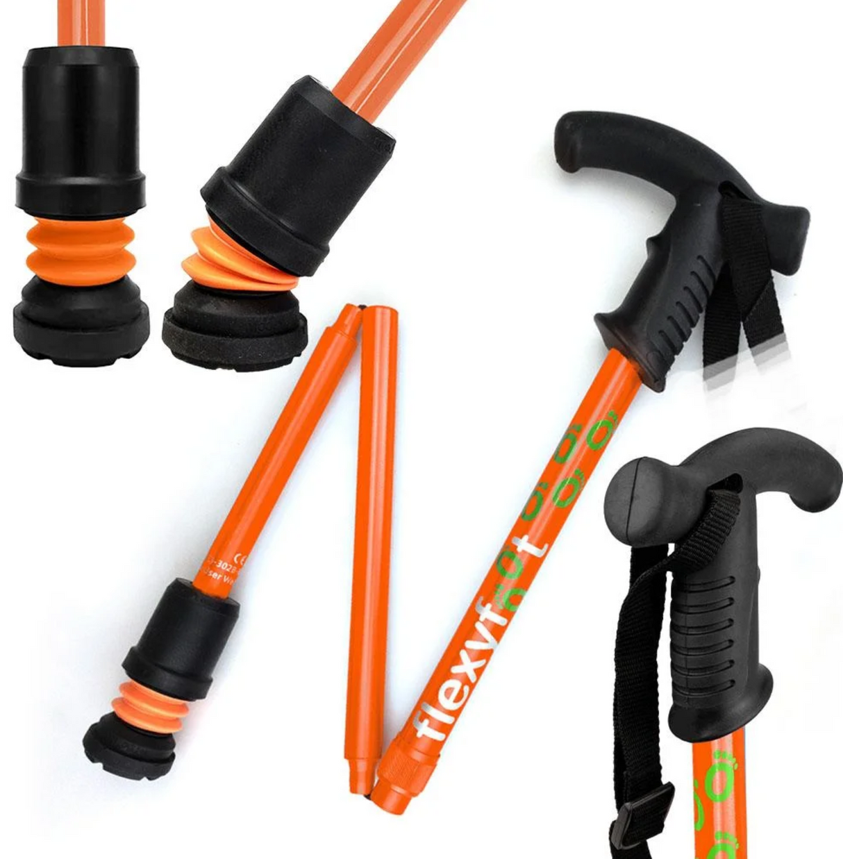 Flexyfoot Folding Walking Stick With Derby Handle