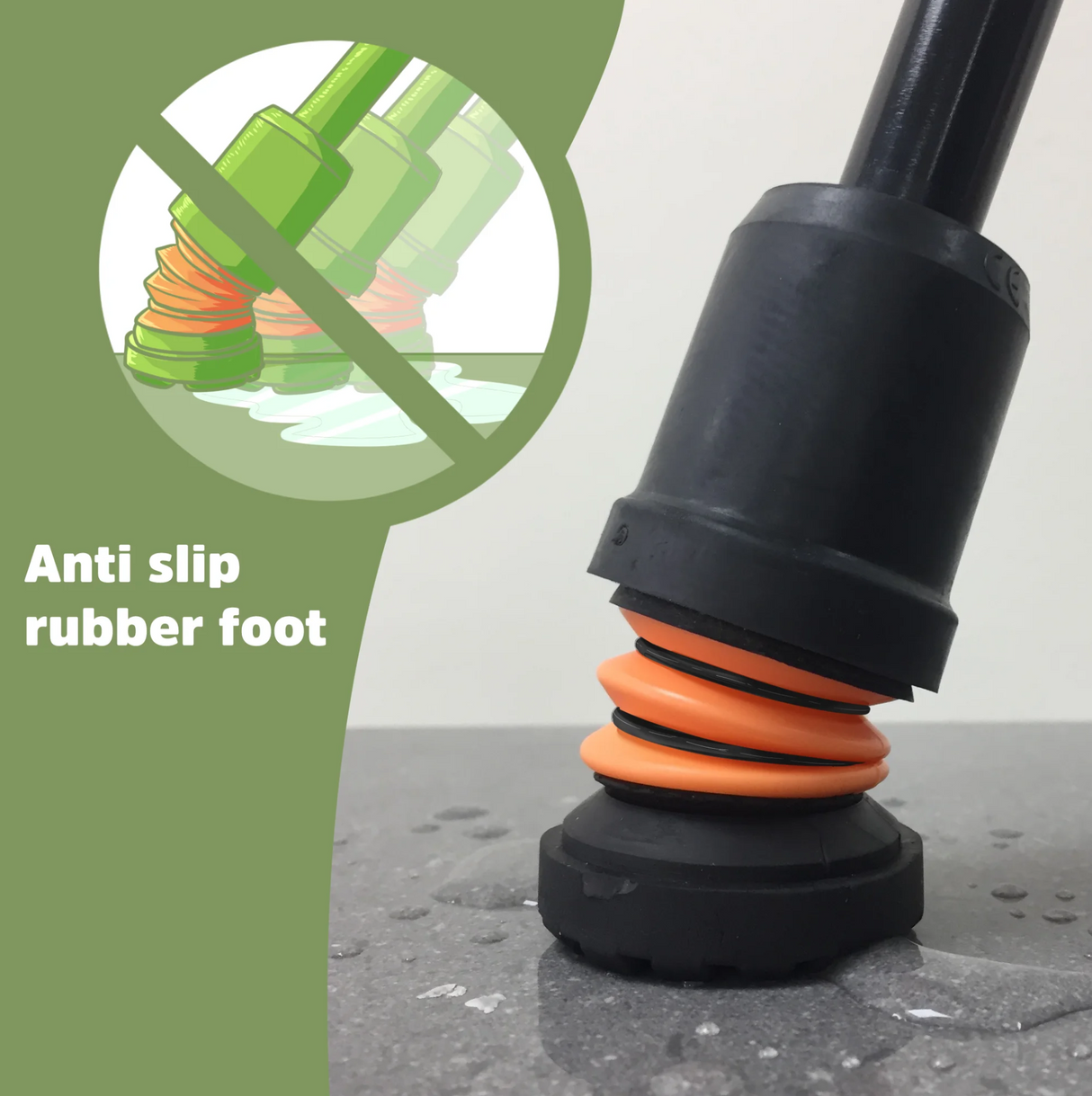 Flexyfoot Open Cuff Carbon Fibre Crutch, Folding With Soft Grip Handle