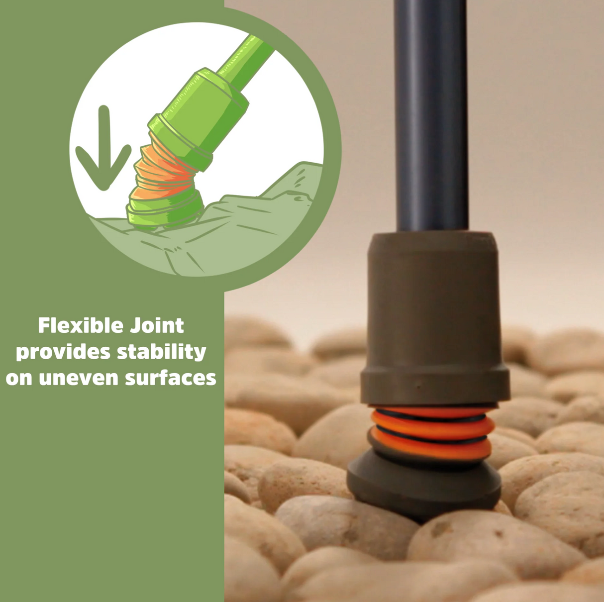 Flexyfoot Open Cuff Carbon Fibre Crutch - Folding With Comfort Grip Handles