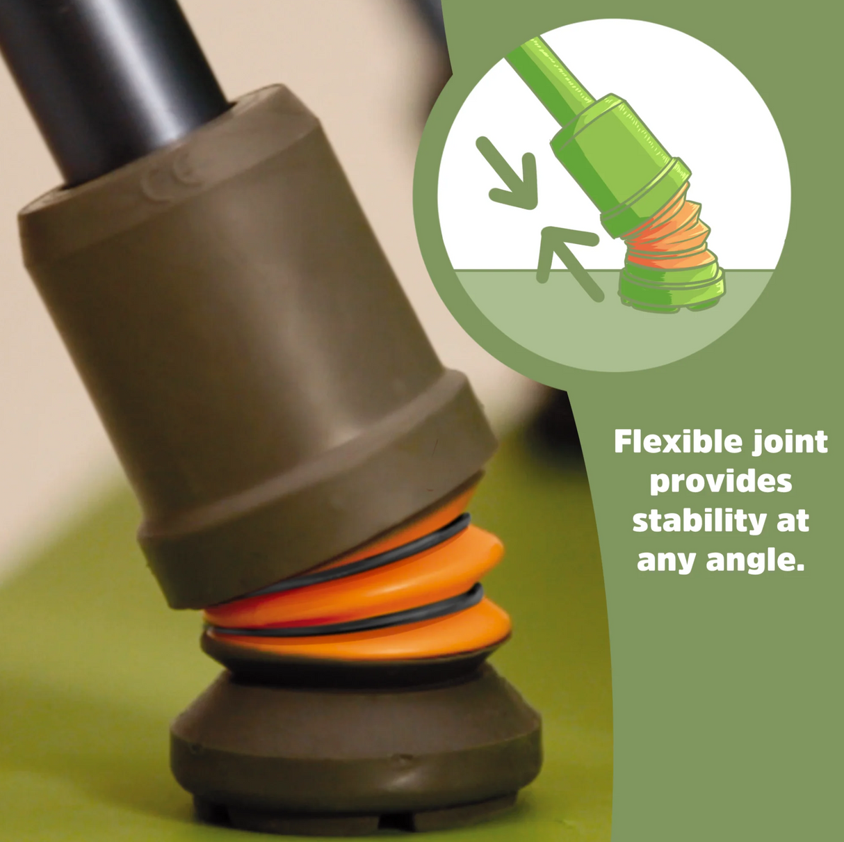 Flexyfoot Open Cuff Carbon Fibre Crutch, Folding With Soft Grip Handle