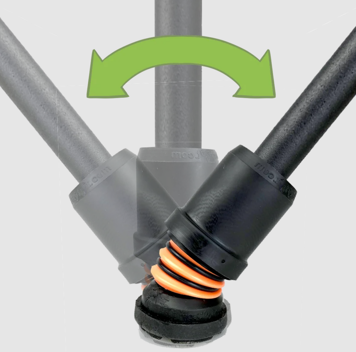 Flexyfoot Open Cuff Carbon Fibre Crutch, Folding With Soft Grip Handle