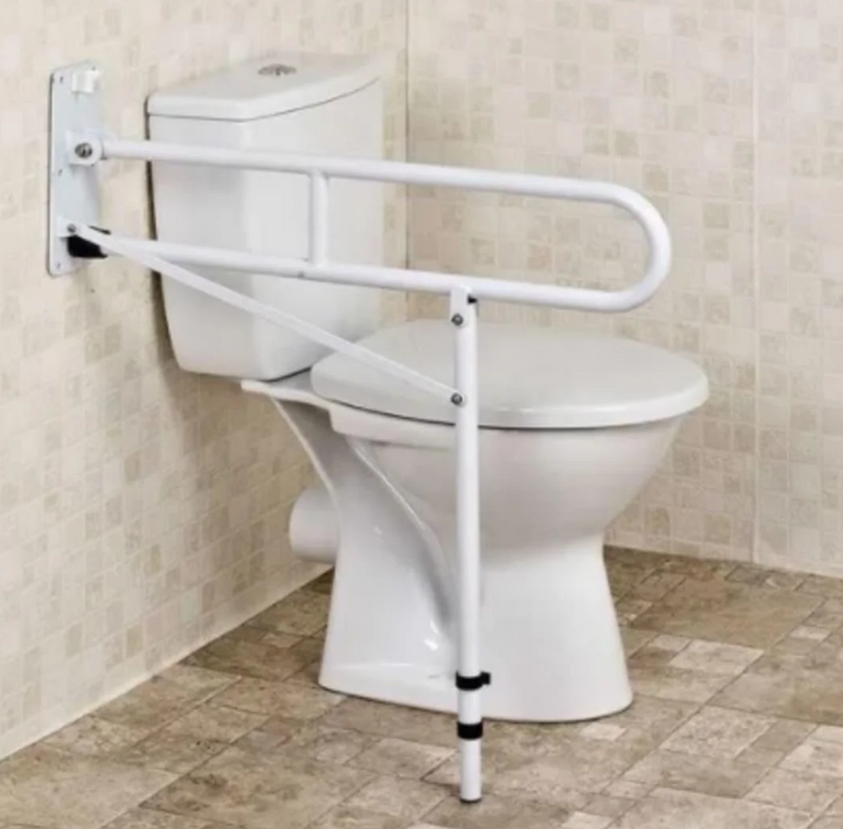 Toilet Rail - Economy Drop Down Rail With Leg