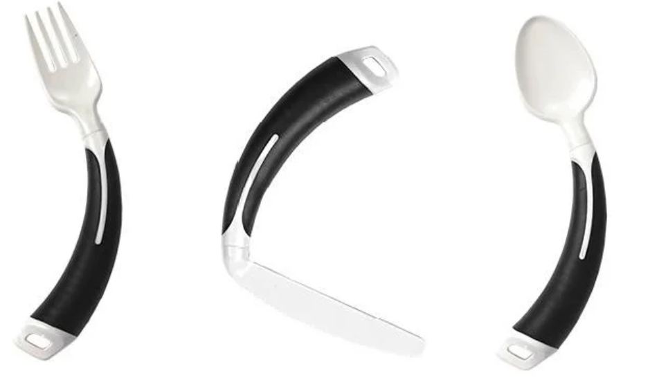 Shine Curved Adaptive Cutlery: Encouraging Independent Eating and Limited Wrist Movement