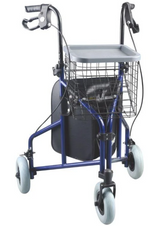 Alerta Three Wheel Walker With Basket, Tray & Bag