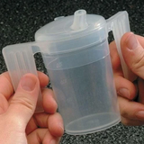 Two Handled Plastic Feeding Cup With Wide or Narrow Spout