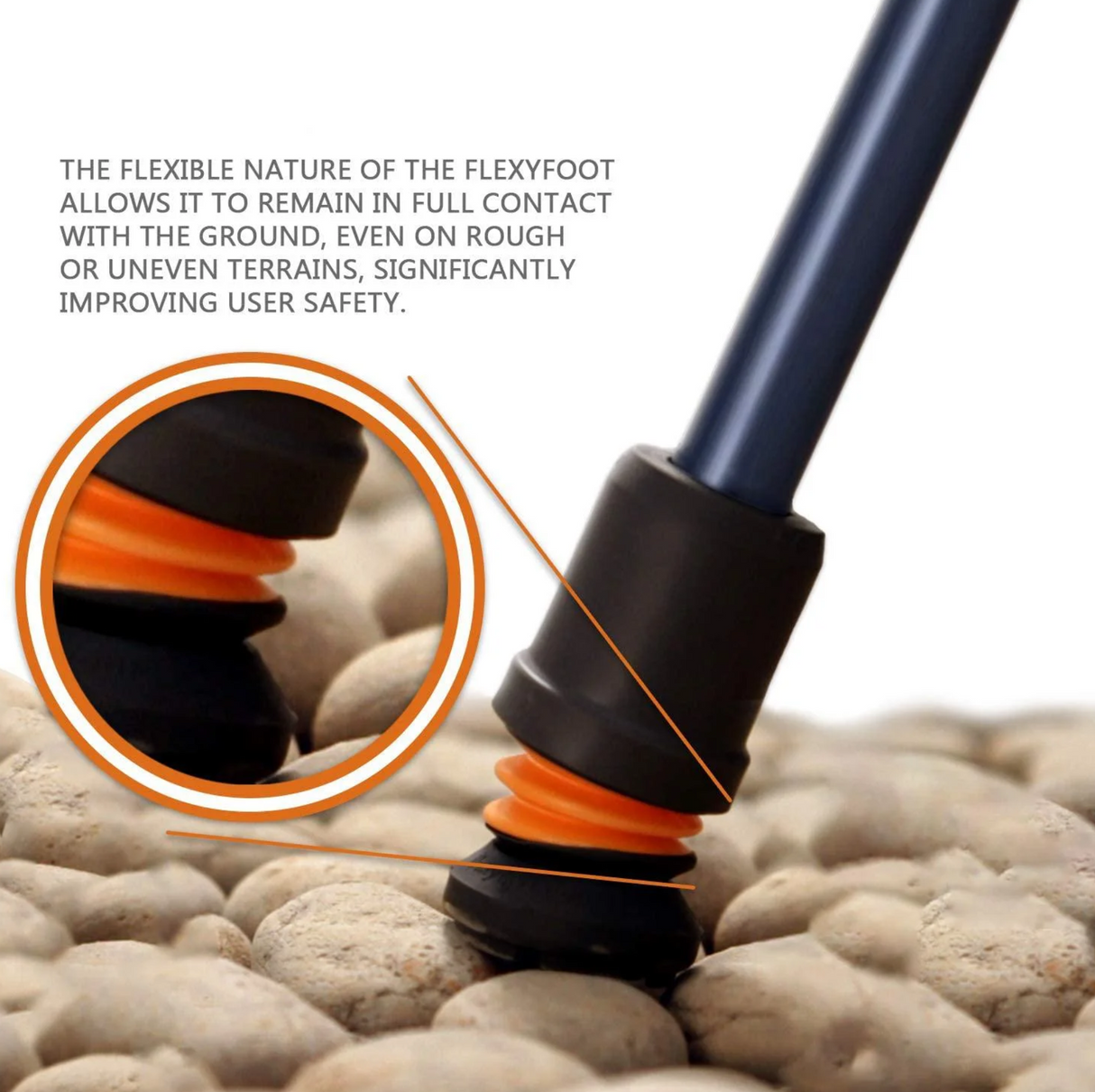 Flexyfoot Premium Telescopic Walking Stick With Oval Handle