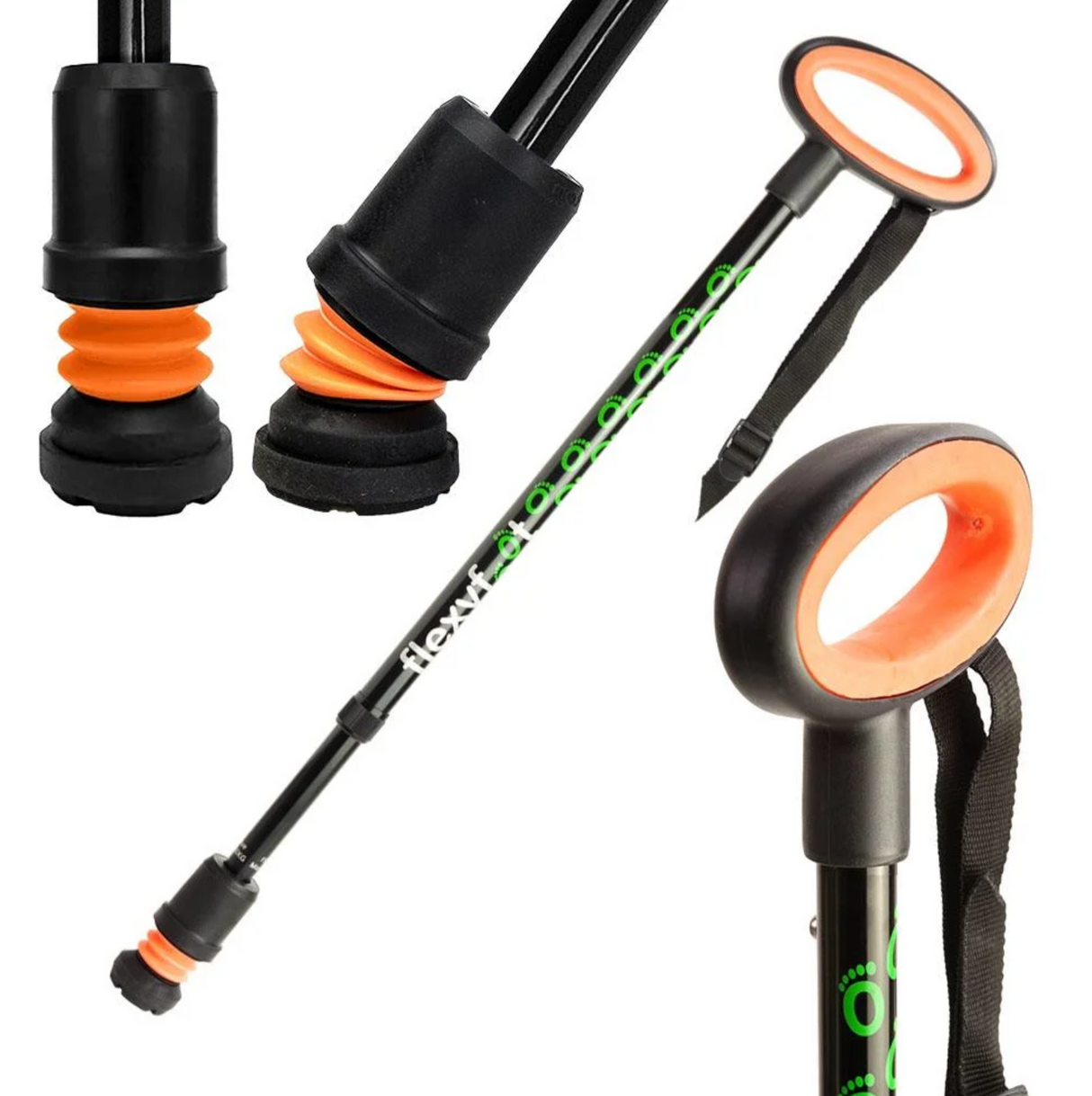 Flexyfoot Premium Telescopic Walking Stick With Oval Handle