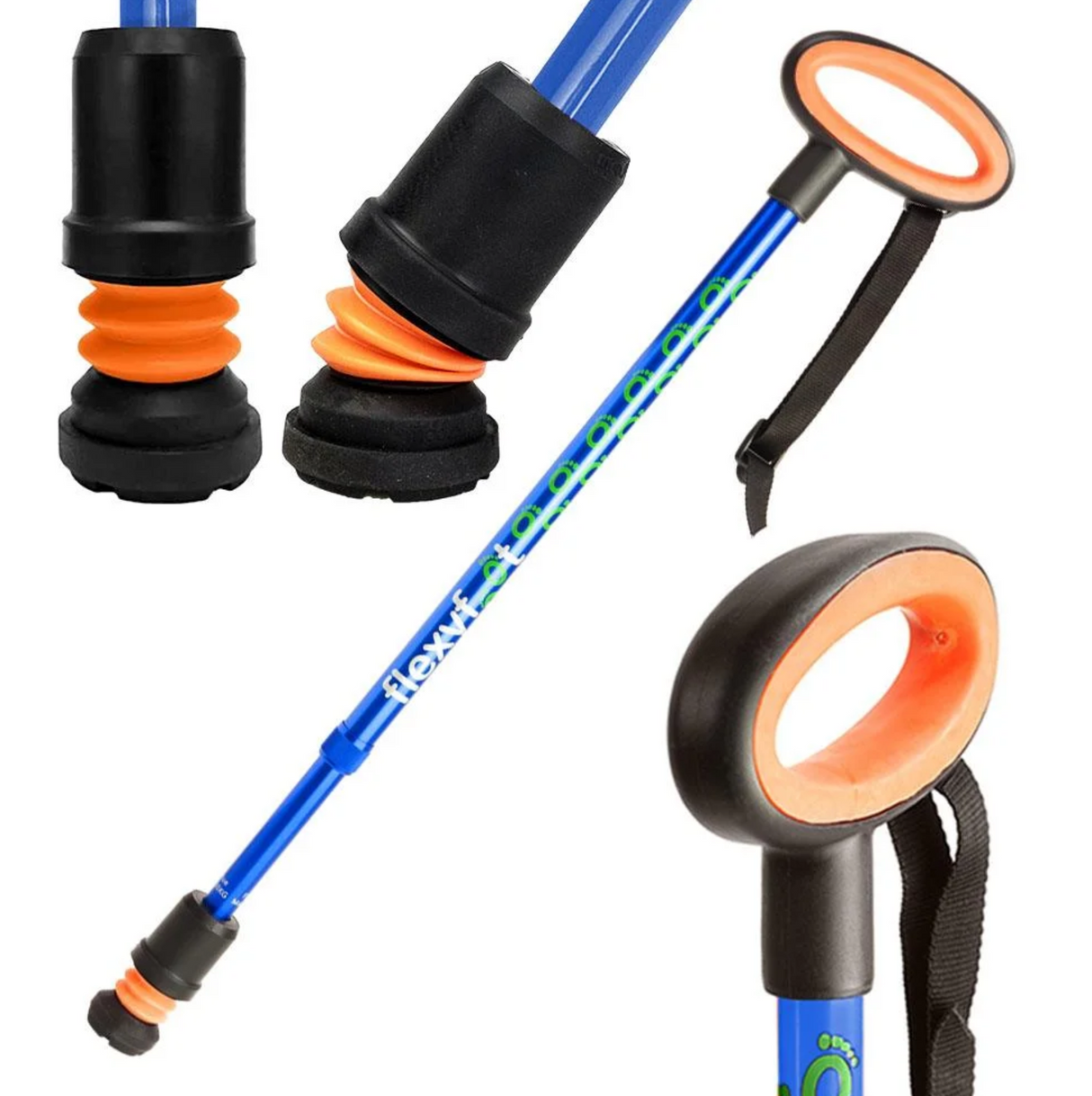 Flexyfoot Premium Telescopic Walking Stick With Oval Handle