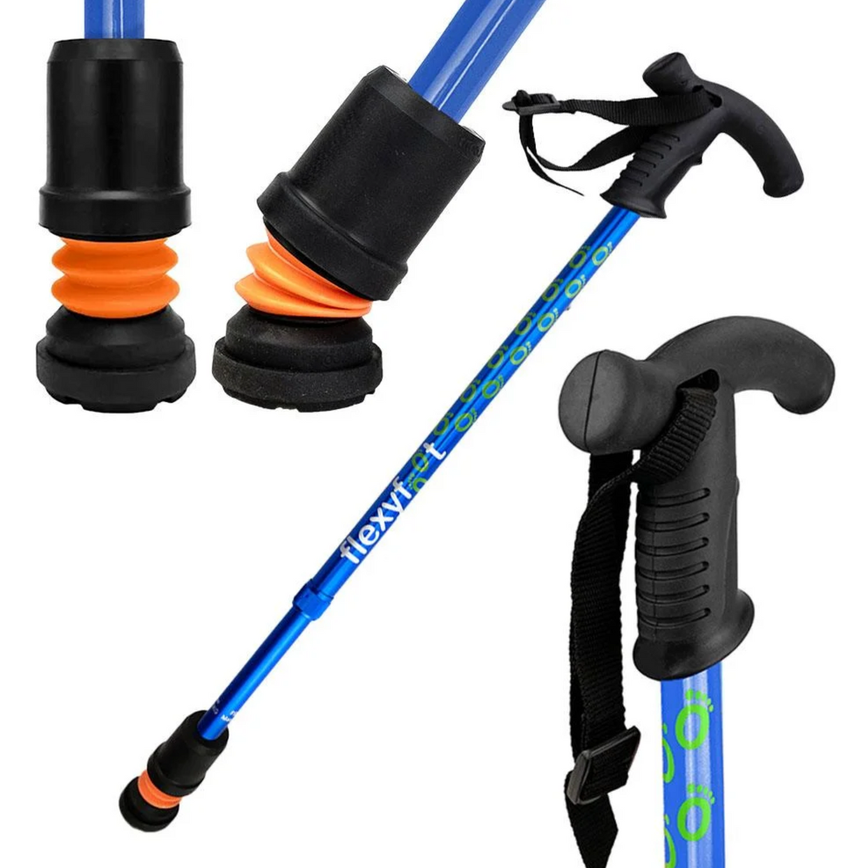 Flexyfoot Telescopic Walking Stick With Derby Handle