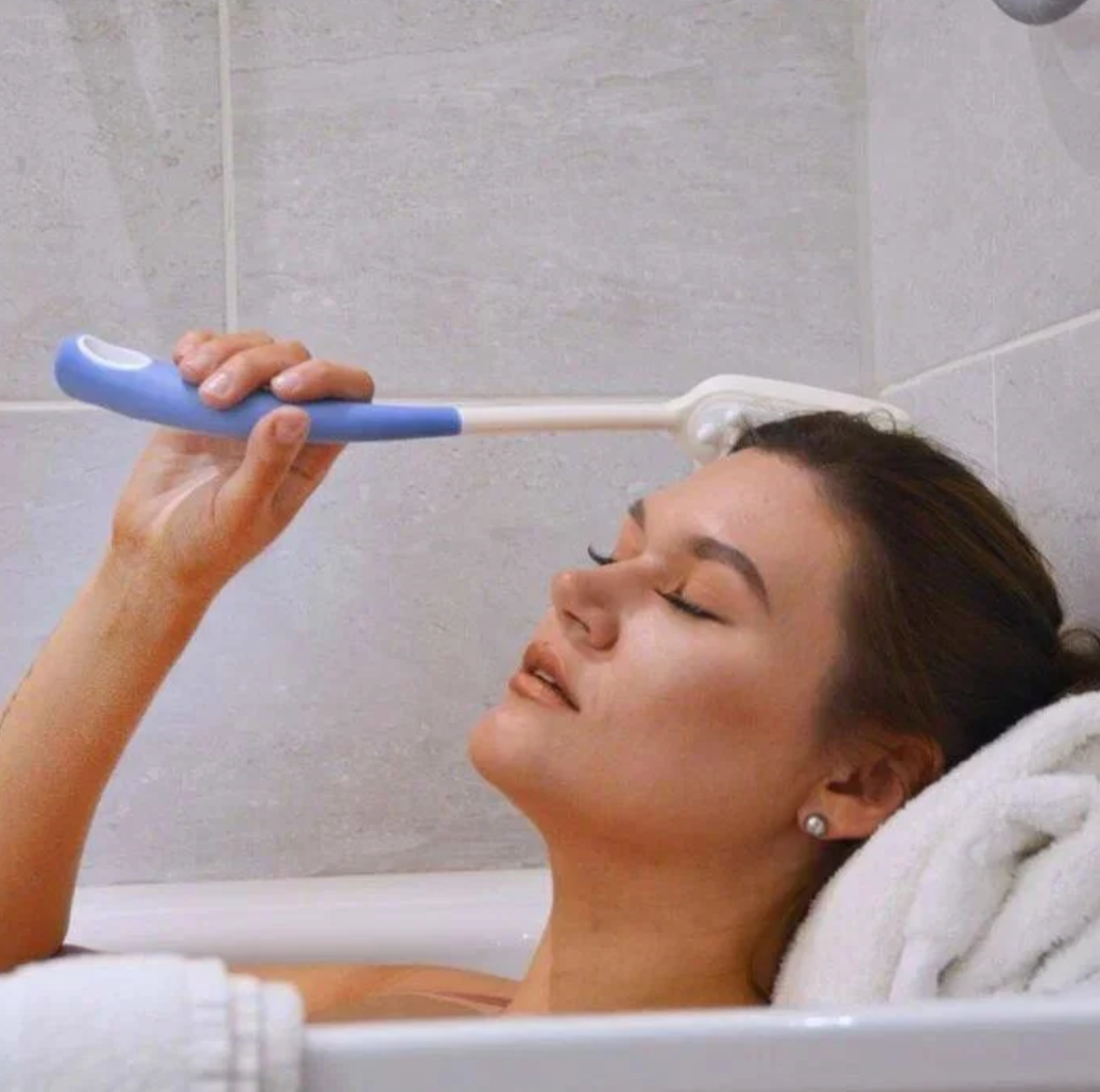 Long Handle Hair Wash Aid: Extra Reach Scalp Massager for Independent Hair Care