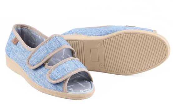 Dora Ladies Ultra-Wide Open Toe Canvas Sandal Ultra Wide Fit (6E)