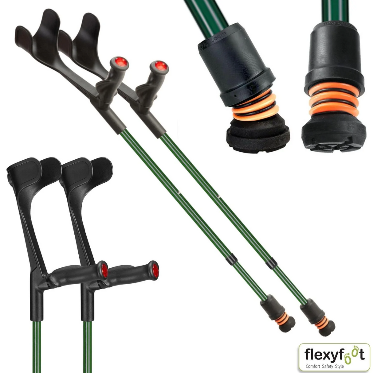 Flexyfoot Comfort Grip Open Cuff Crutches