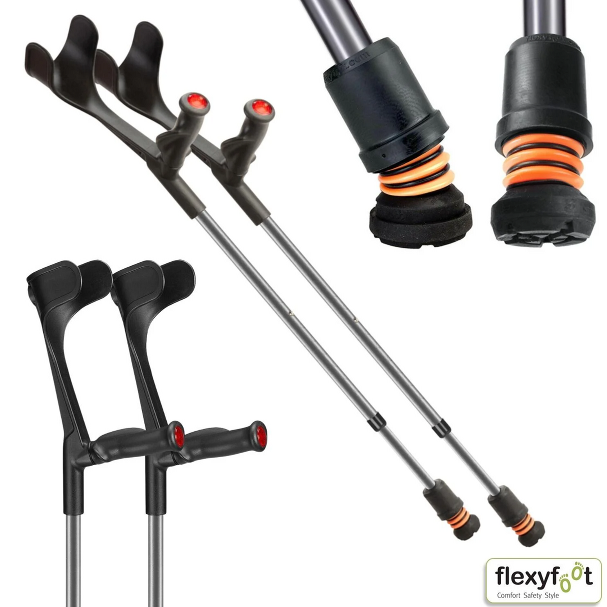 Flexyfoot Comfort Grip Open Cuff Crutches