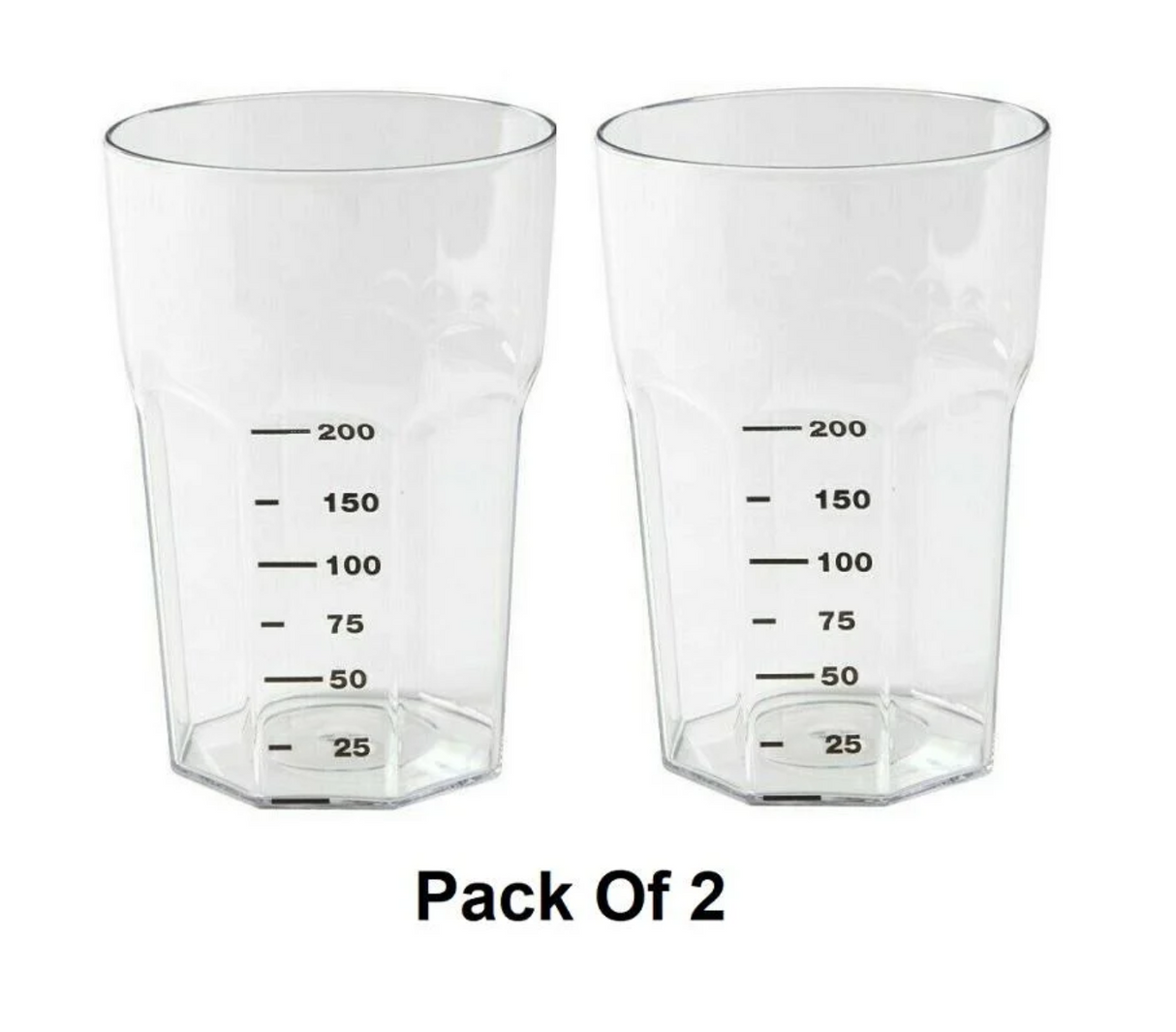 Graduated Adult Beaker - Clear Tumbler - 340ml capacity Pack of 1, 2 or 5