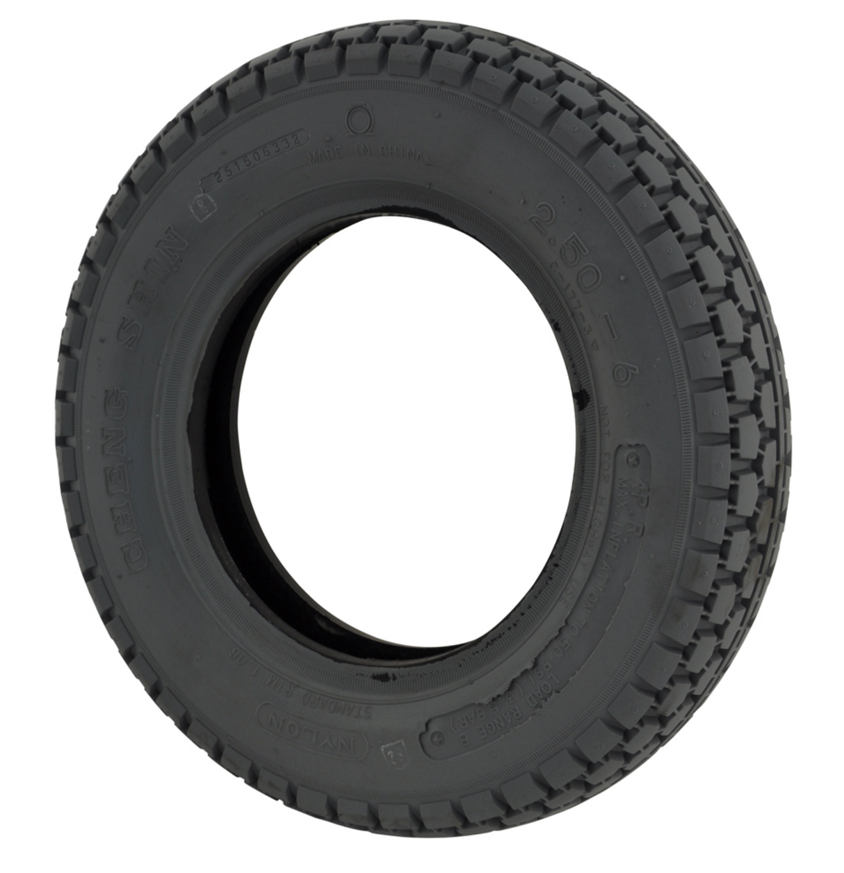 Grey Pneumatic Mobility Scooter Tyres (Size 250-6)