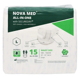 Novamed All in Ones Incontinence Pads, Incontinence Slips, Adult Nappies (15 per bag) - Sizes Medium to Extra Large