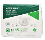 Novamed All in Ones Incontinence Pads, Incontinence Slips, Adult Nappies (15 per bag) - Sizes Medium to Extra Large