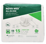 Novamed All in Ones Incontinence Pads, Incontinence Slips, Adult Nappies (15 per bag) - Sizes Medium to Extra Large