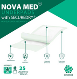 Novamed Incontinence Disposable Bed Pads, Underpads with adhesive tapes - 60x90 cm